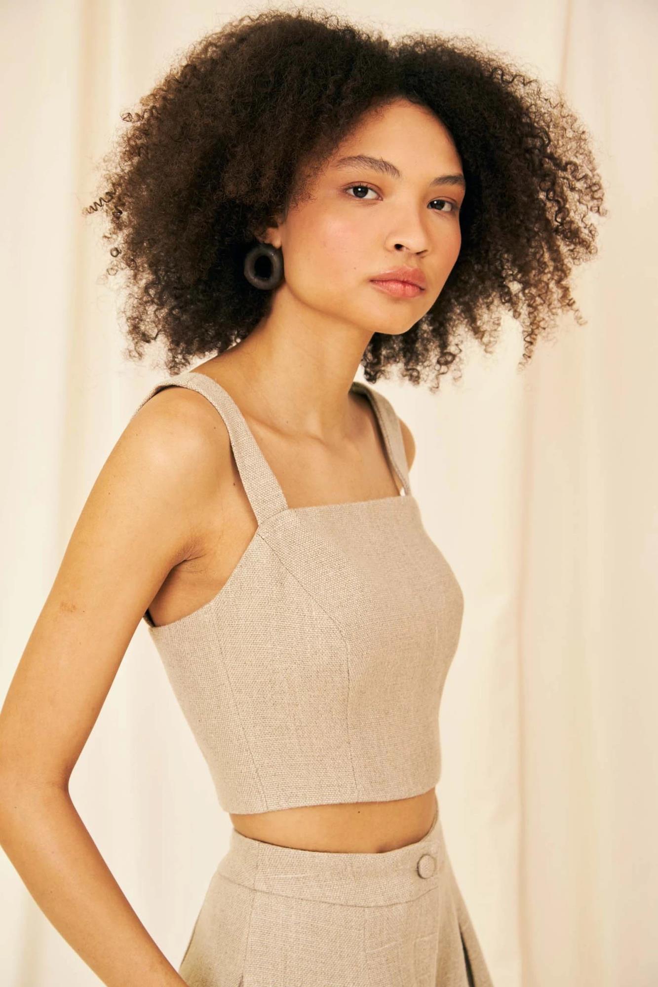 Vanessa Linen Tailoring Top - Flavia Aranha