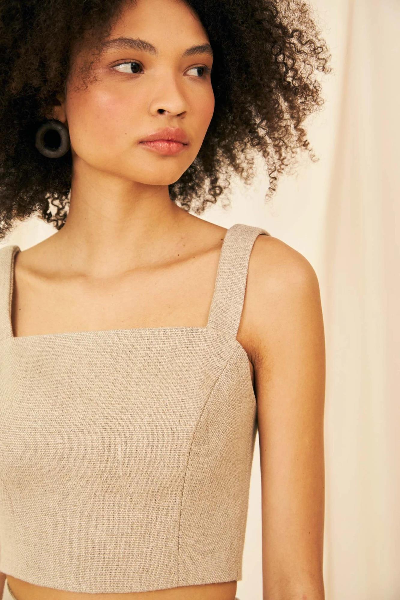 Vanessa Linen Tailoring Top - Flavia Aranha