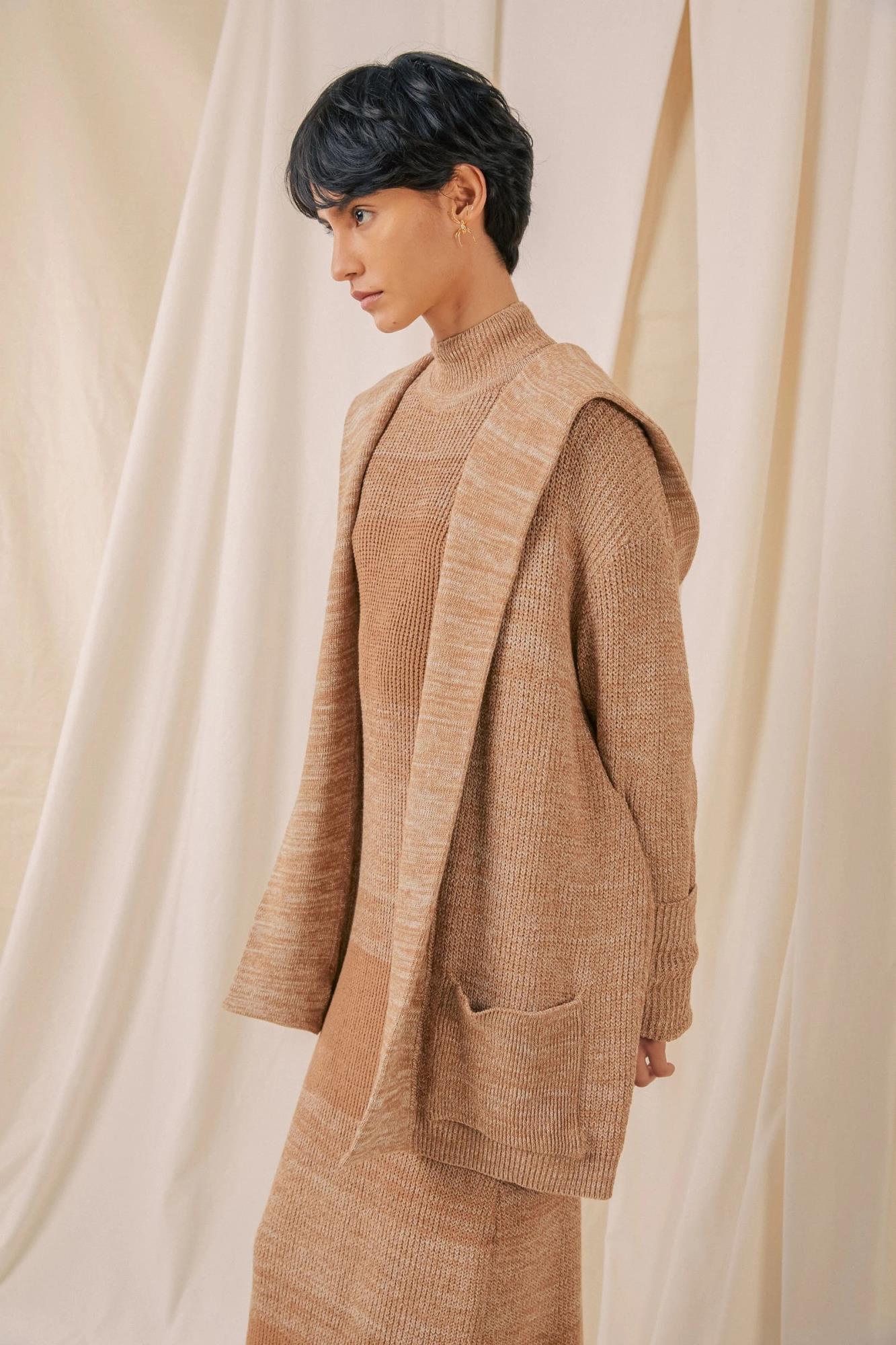 Yeda Tricot Hooded Coat - Flavia Aranha