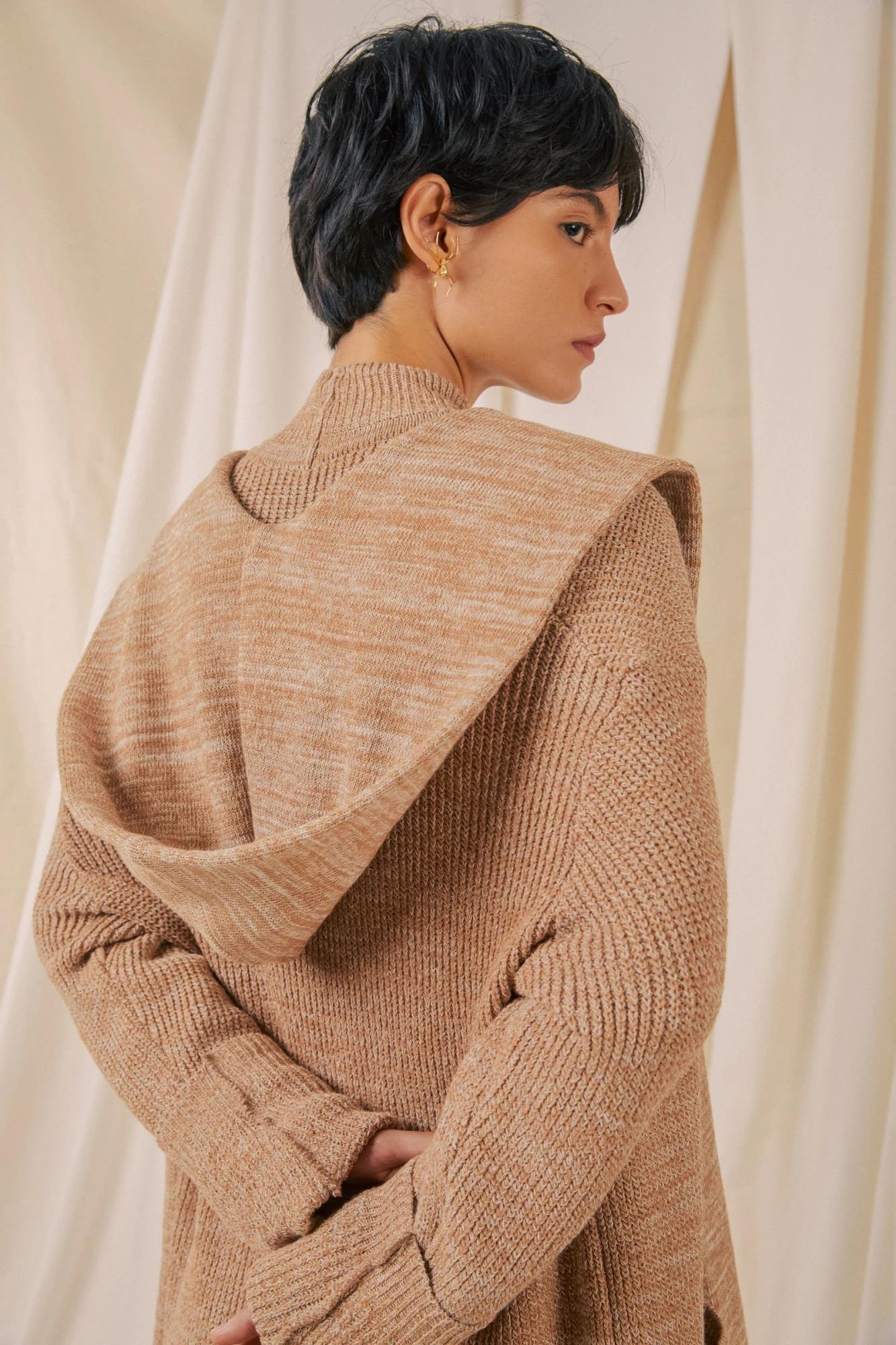 Yeda Tricot Hooded Coat - Flavia Aranha