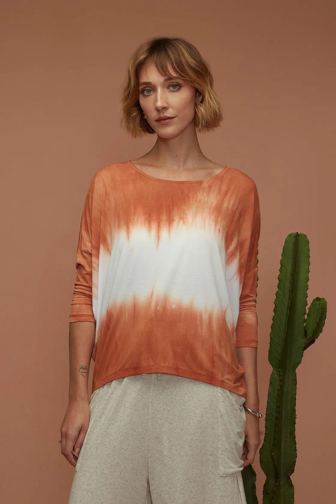Watery Stripe Tie Dye Blouse - Yogini