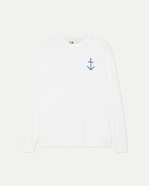 Feijó Off-White and Yves Blue Logo Long-sleeve T-Shirt