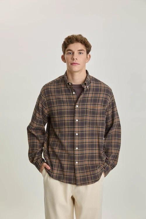 Bastos Brown Checks Shirt