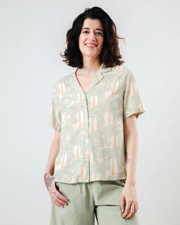 Borneo Aloha Blouse Ecru - Brava Fabrics