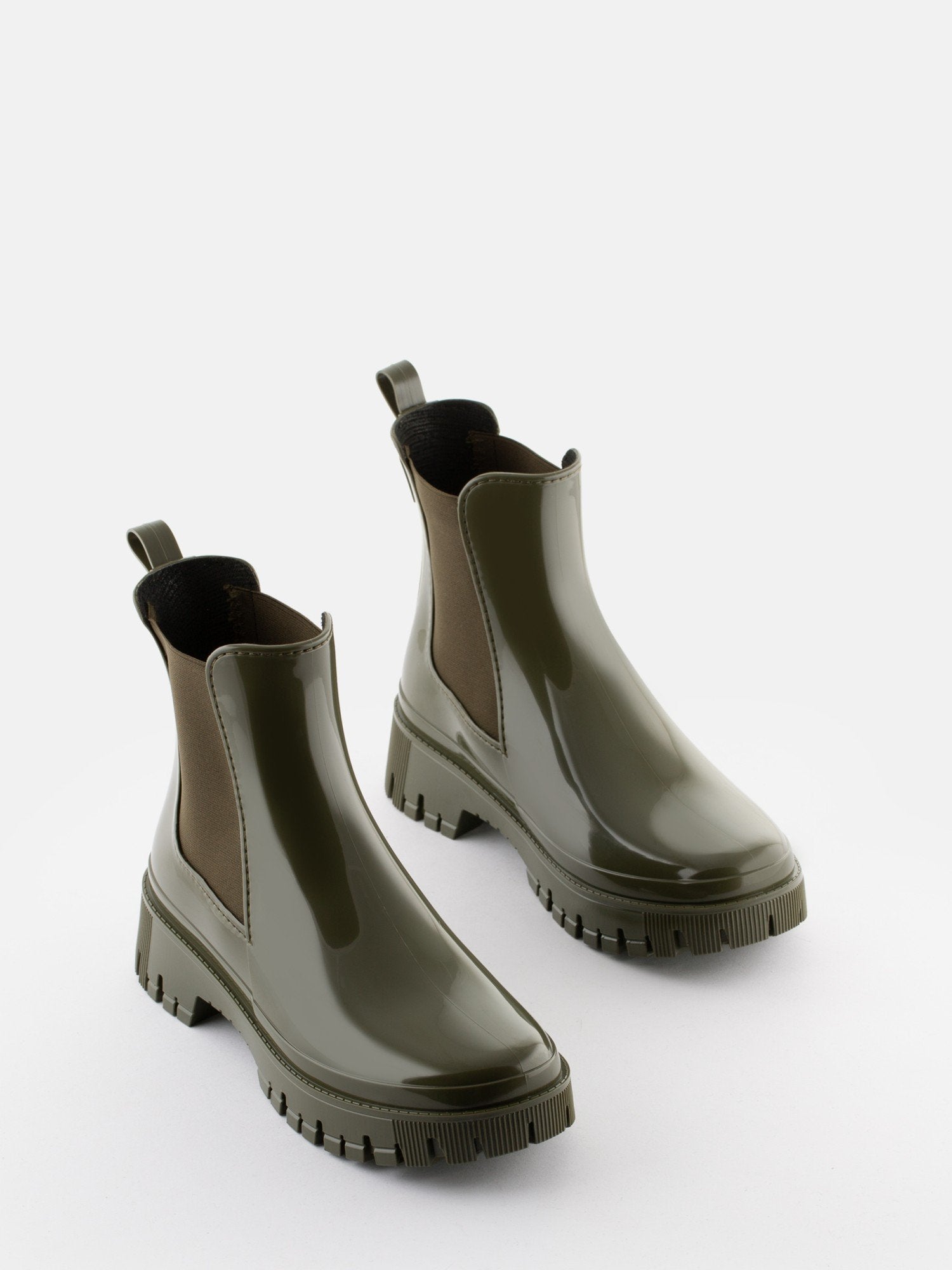 PEACHY Vegan Millitary Green Ankle Boots