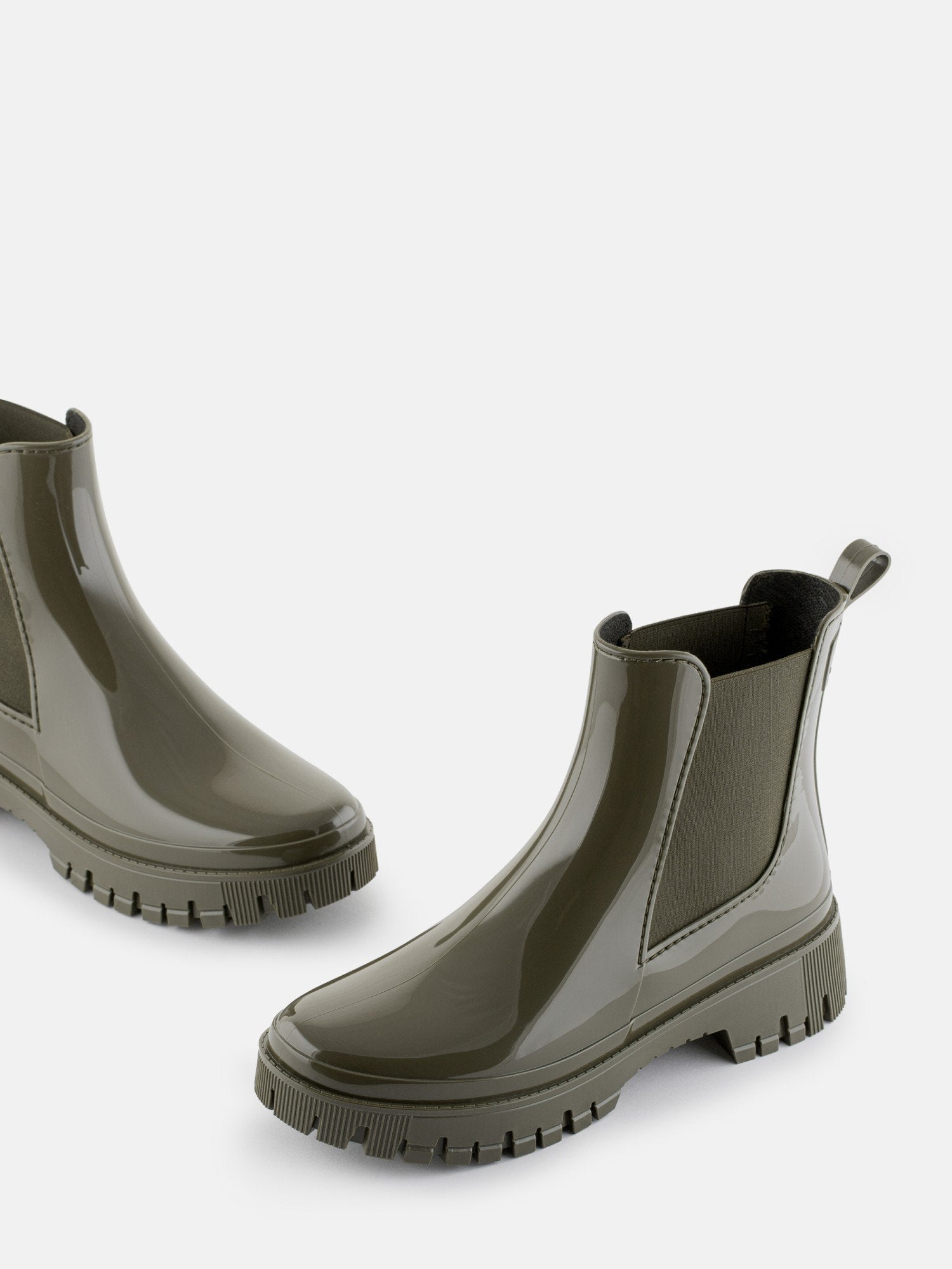 PEACHY Vegan Millitary Green Ankle Boots