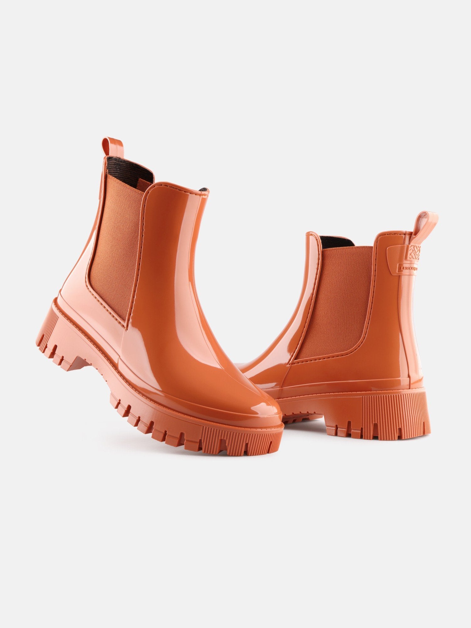 PEACHY Vegan Orange Ankle Boots