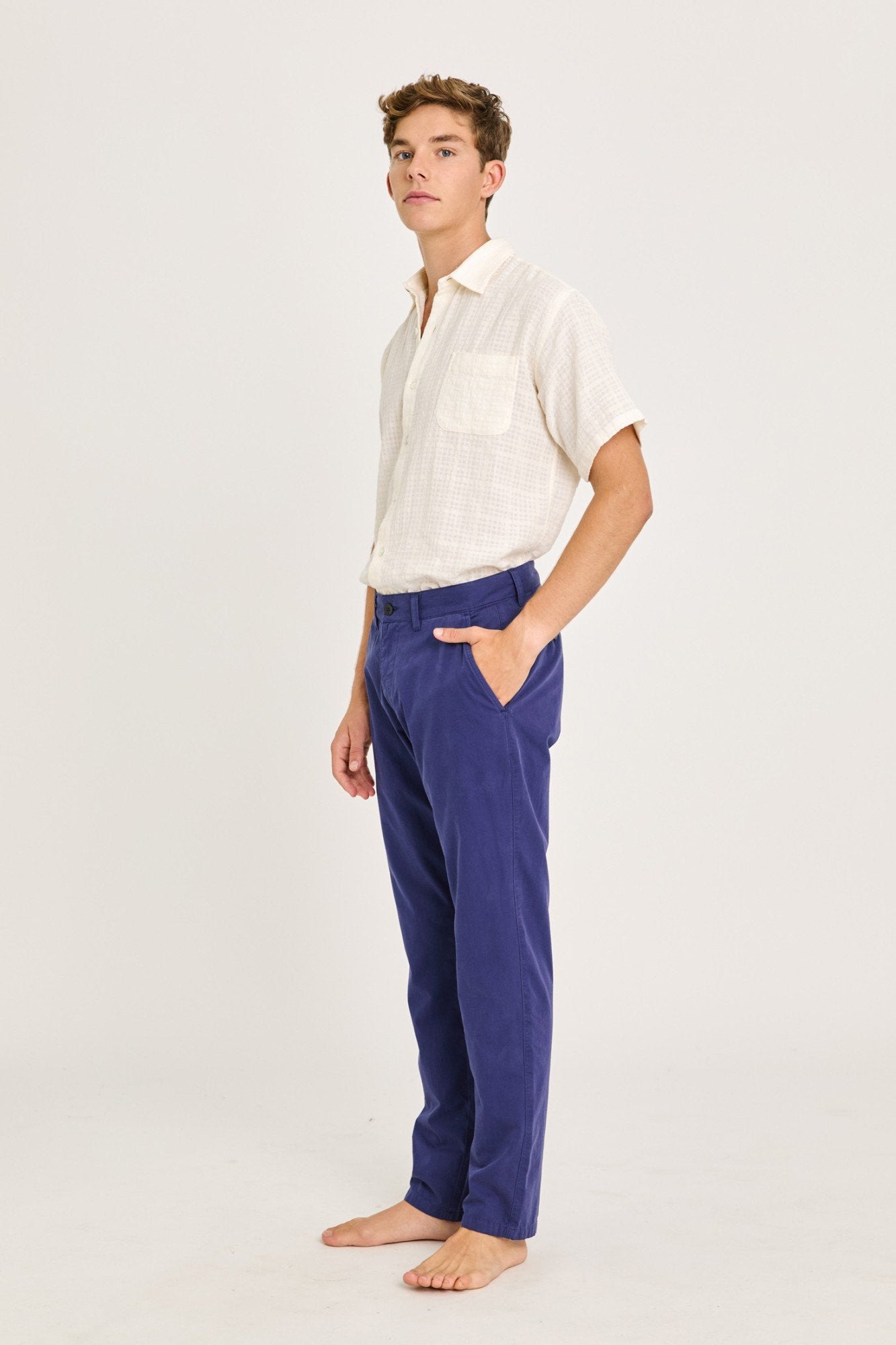 Cruz Navy Canvas Trousers - LA PAZ