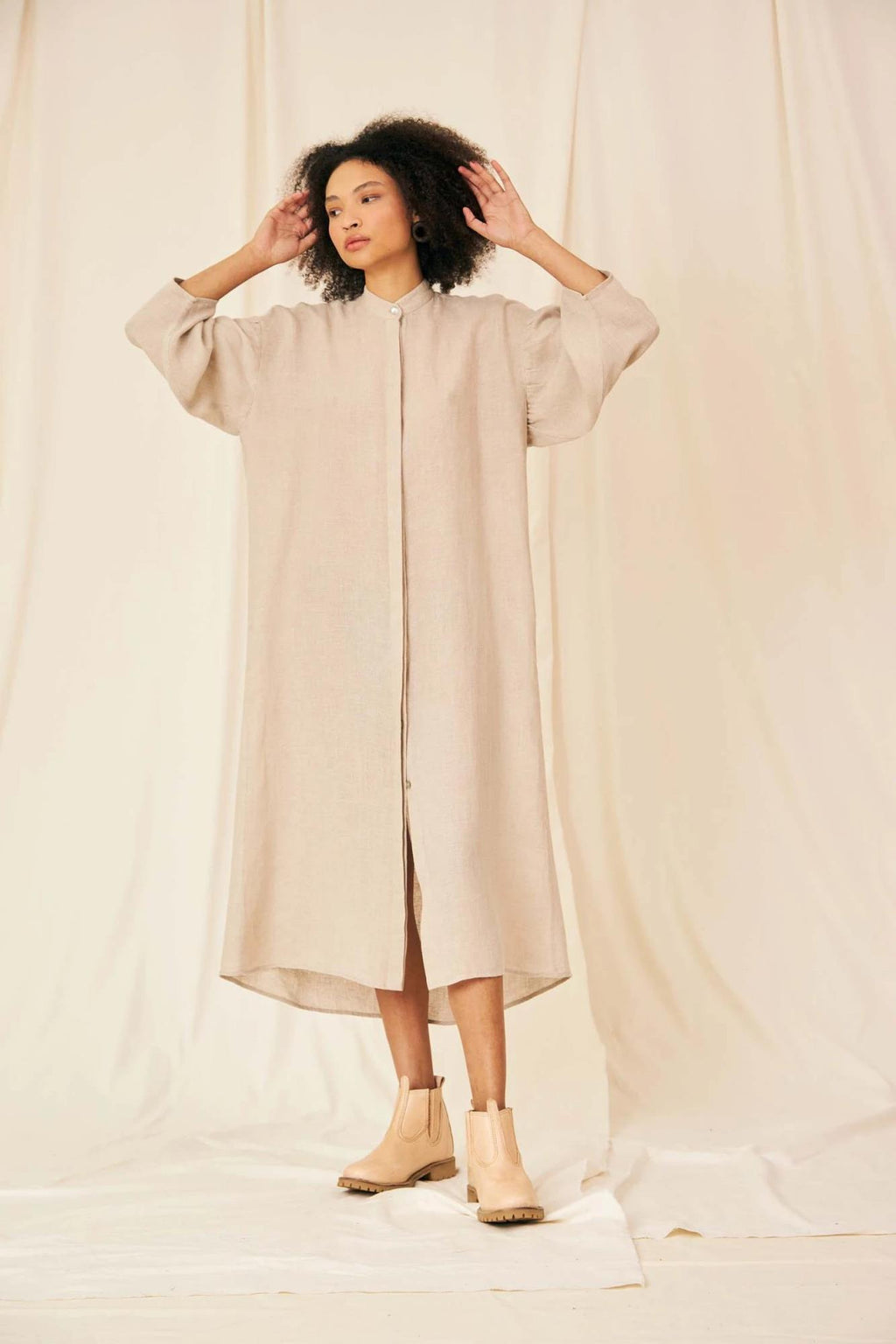 Beatriz Linen Gaze Chemise - Flavia Aranha