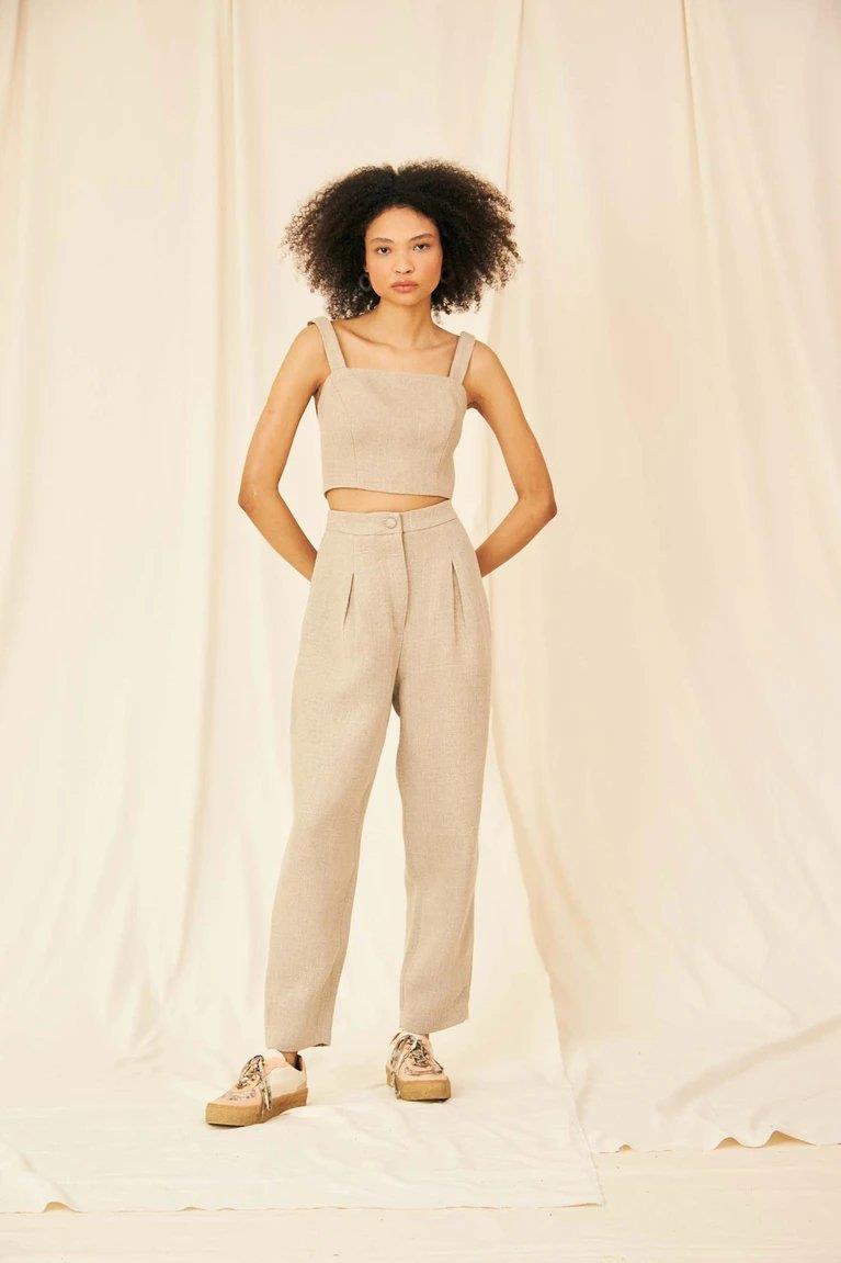 Vanessa Linen Tailoring Top - Flavia Aranha