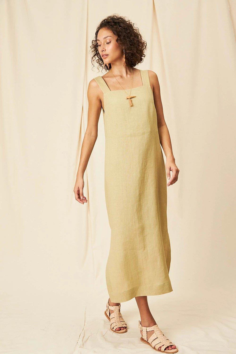 Helen Linen Cambraia Midi Dress - Flavia Aranha