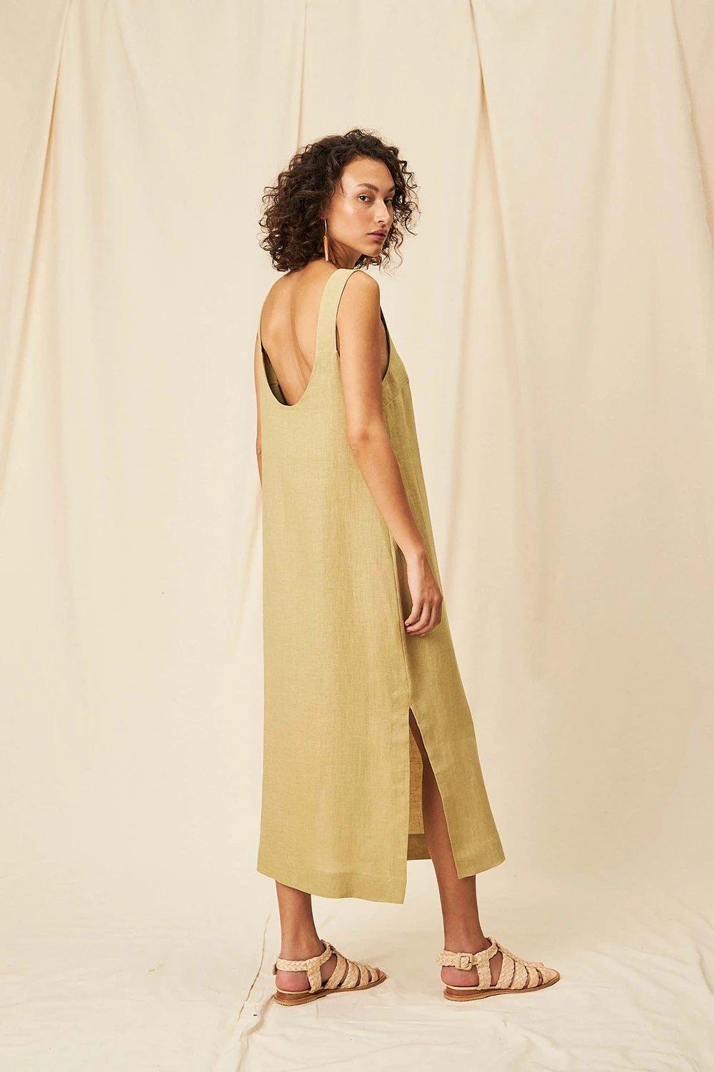 Helen Linen Cambraia Midi Dress - Flavia Aranha