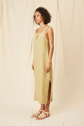 Helen Linen Cambraia Midi Dress - Flavia Aranha