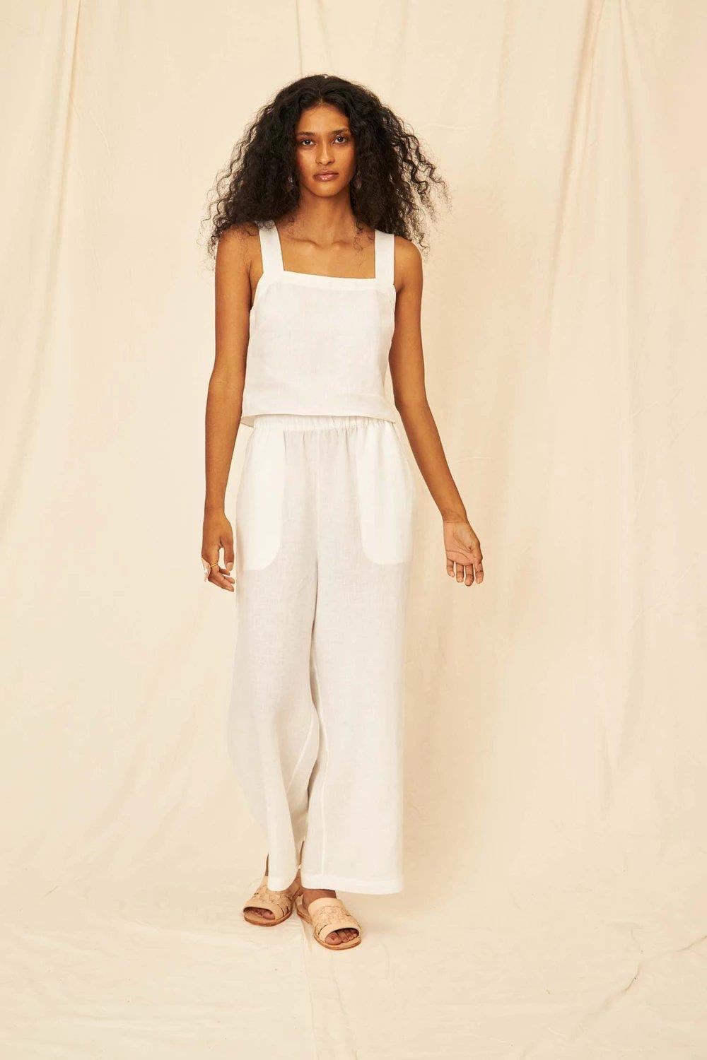 Helena Linen Tank Top - Flavia Aranha