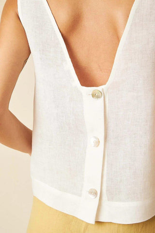 Cecilia Linen Gauze Tank Top - Flavia Aranha