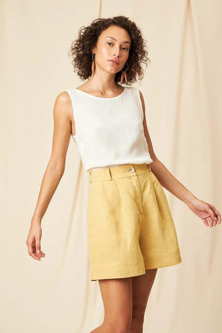 Cecilia Linen Gauze Tank Top - Flavia Aranha