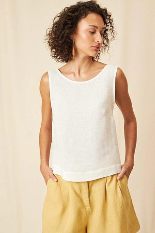 Cecilia Linen Gauze Tank Top - Flavia Aranha