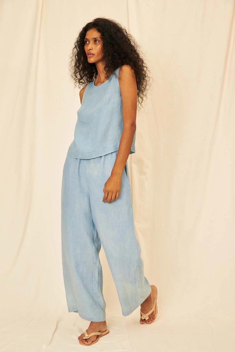 Cecilia Linen Gauze Tank Top - Flavia Aranha