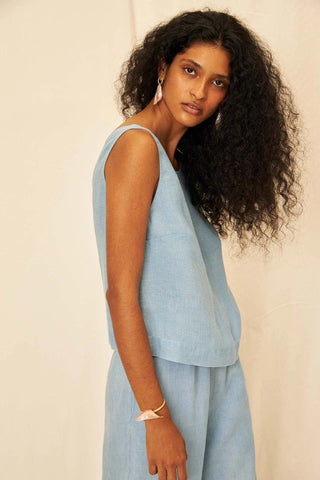 Cecilia Linen Gauze Tank Top - Flavia Aranha