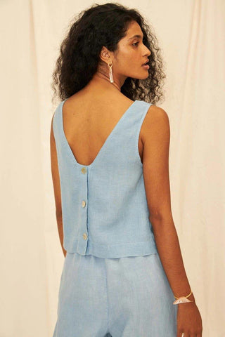 Cecilia Linen Gauze Tank Top - Flavia Aranha