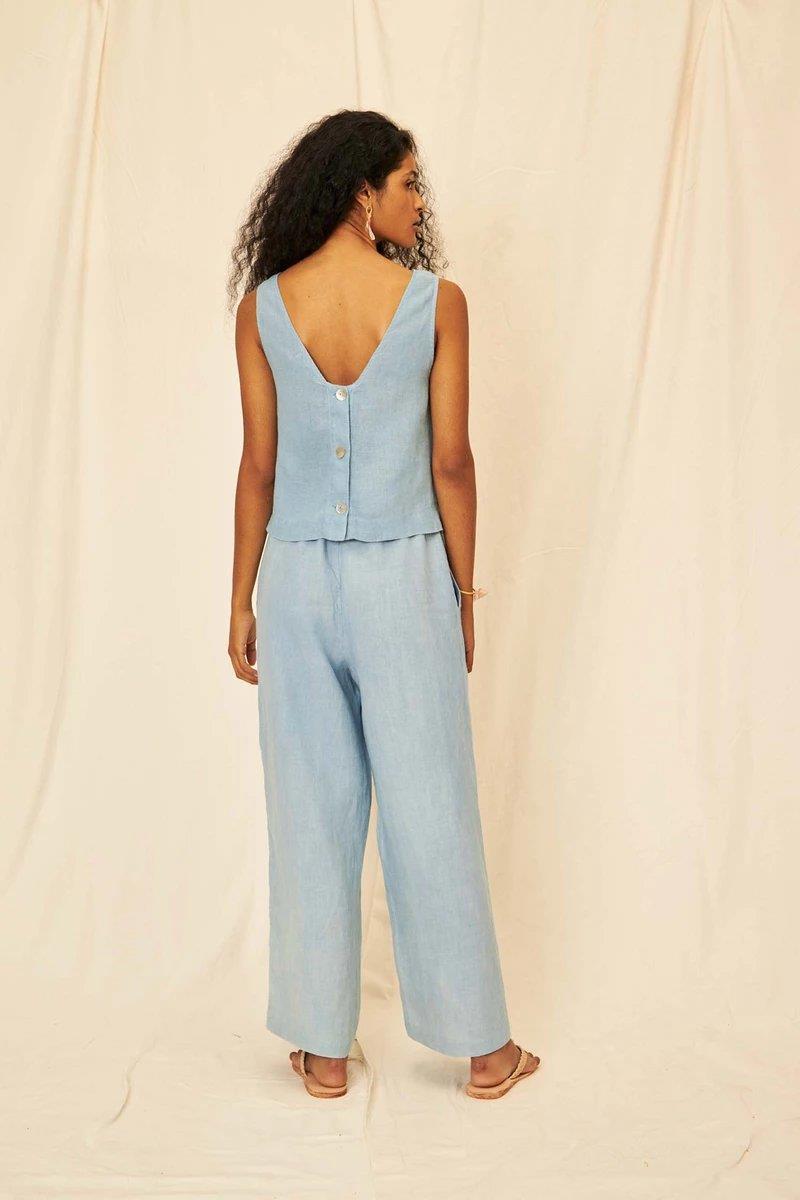 Cecilia Linen Gauze Tank Top - Flavia Aranha