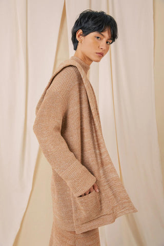 Yeda Tricot Hooded Coat - Flavia Aranha