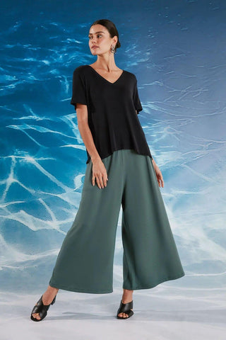 Catherine Navy Modal V-Neck Blouse - Yogini