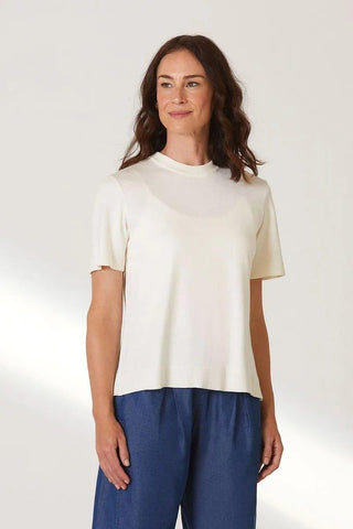 Rita Off-White Tricot Blouse - Yogini