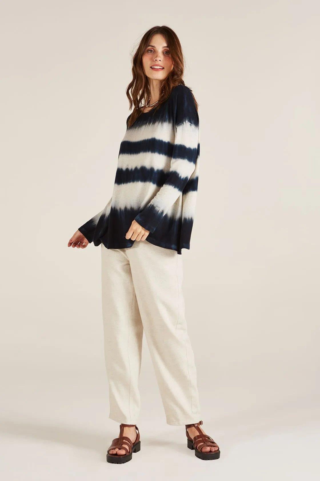 Antonia Natural Linen Taper Trousers - Yogini
