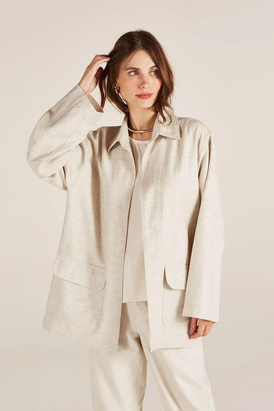 Antonia Raw Linen Jacket - Yogini