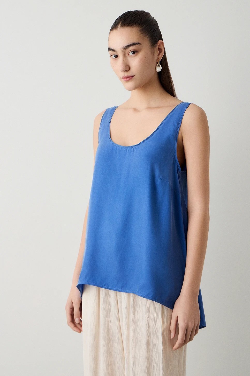 Catherine Modal Navy Short Sleeve Shirt - Yogini
