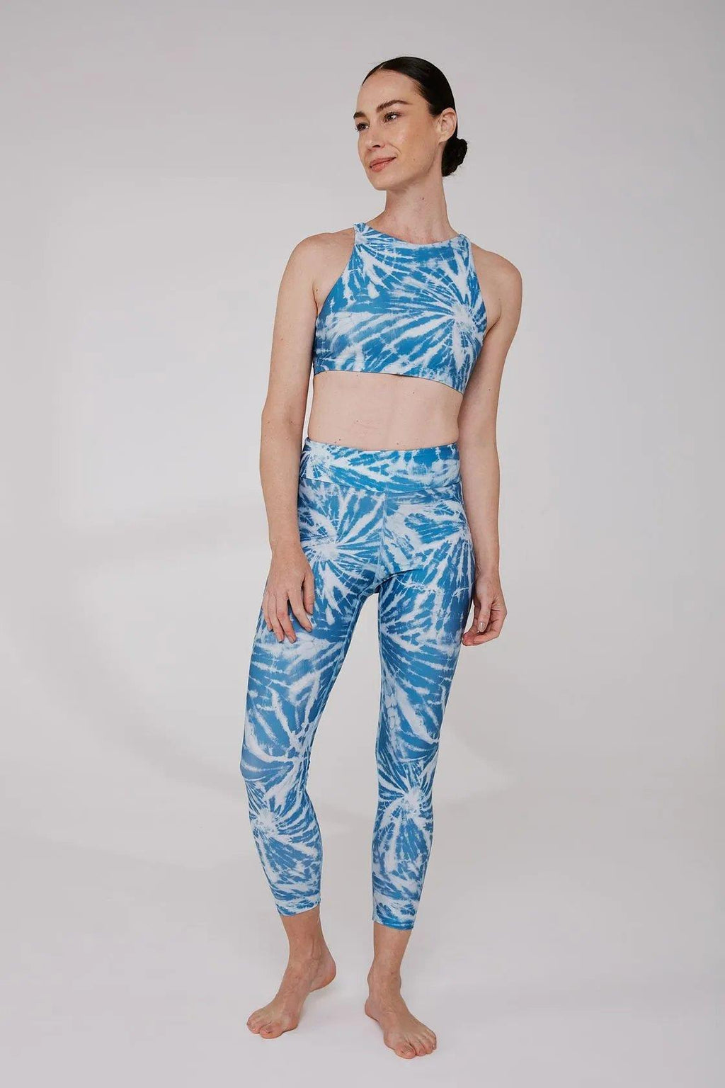 Jelly Fish Blue Printed Fitness Legging - Yogini