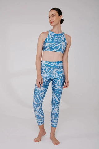 Jelly Fish Blue Printed Fitness Legging - Yogini