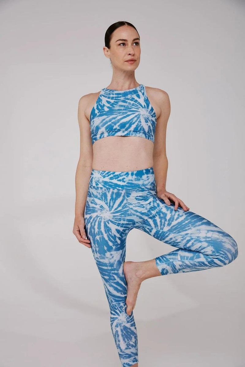 Jelly Fish Blue Printed Fitness Legging - Yogini
