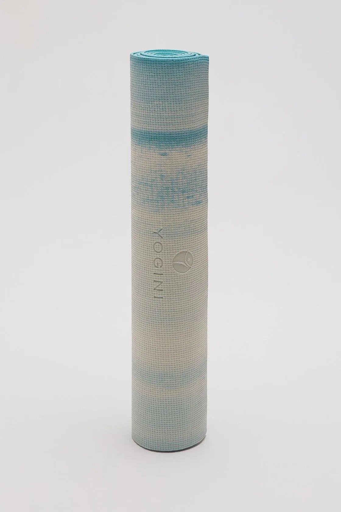 Light Blue Tie Dye Yoga Mat in 4mm PVC - Yogini
