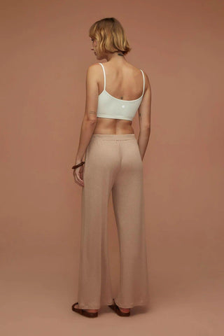 Mila Wide Brown Ribbed Trousers - Yogini