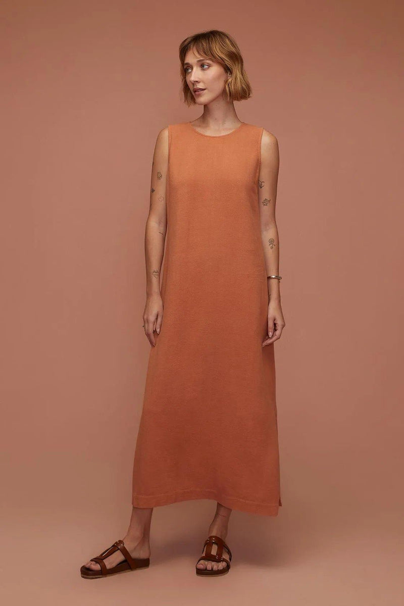 Dye Maine Linen Midi Dress - Yogini