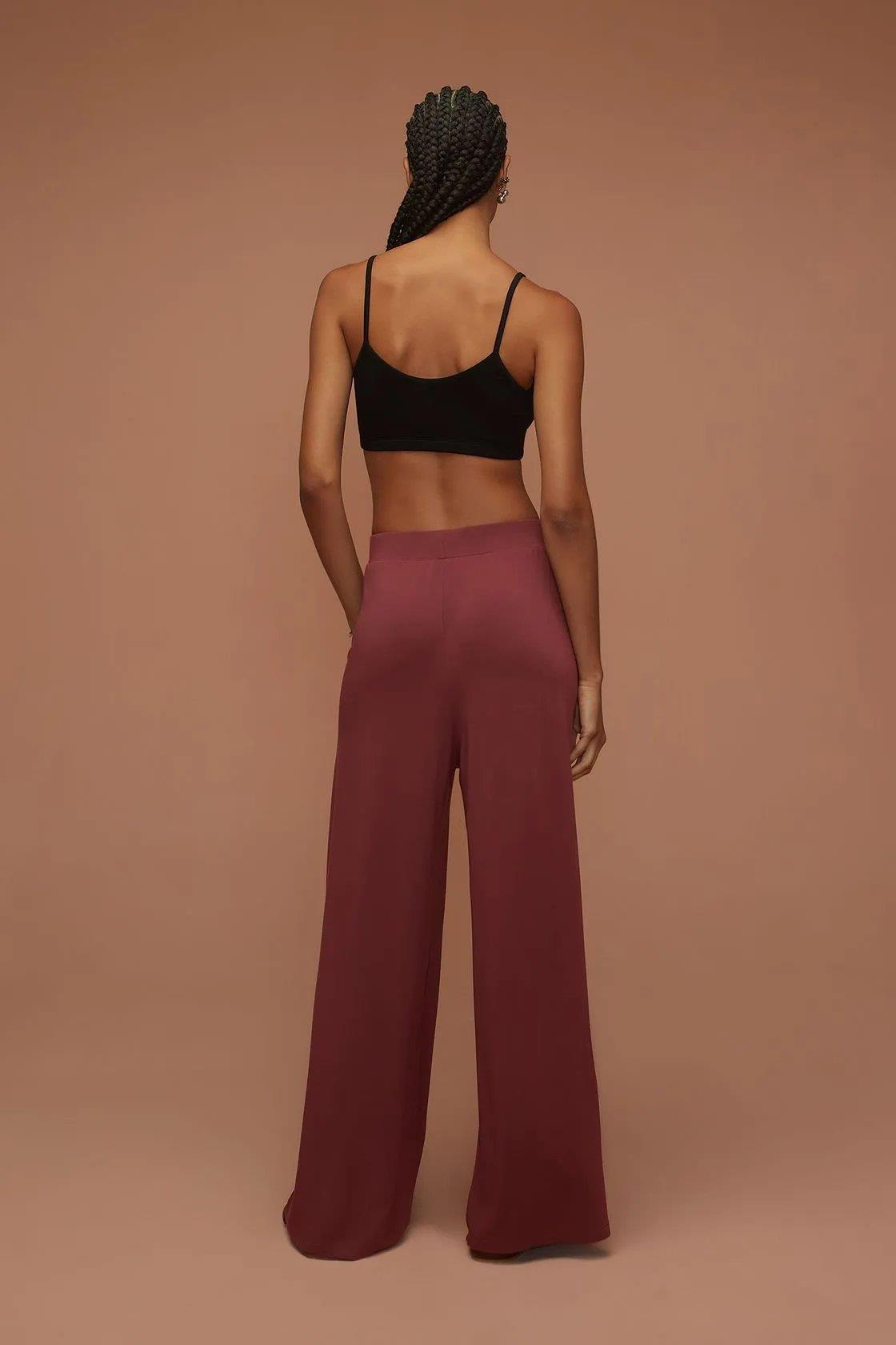 Varanasi Pantaloon Trousers Bordeaux - Yogini
