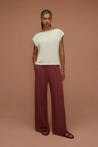 Varanasi Pantaloon Trousers Bordeaux - Yogini
