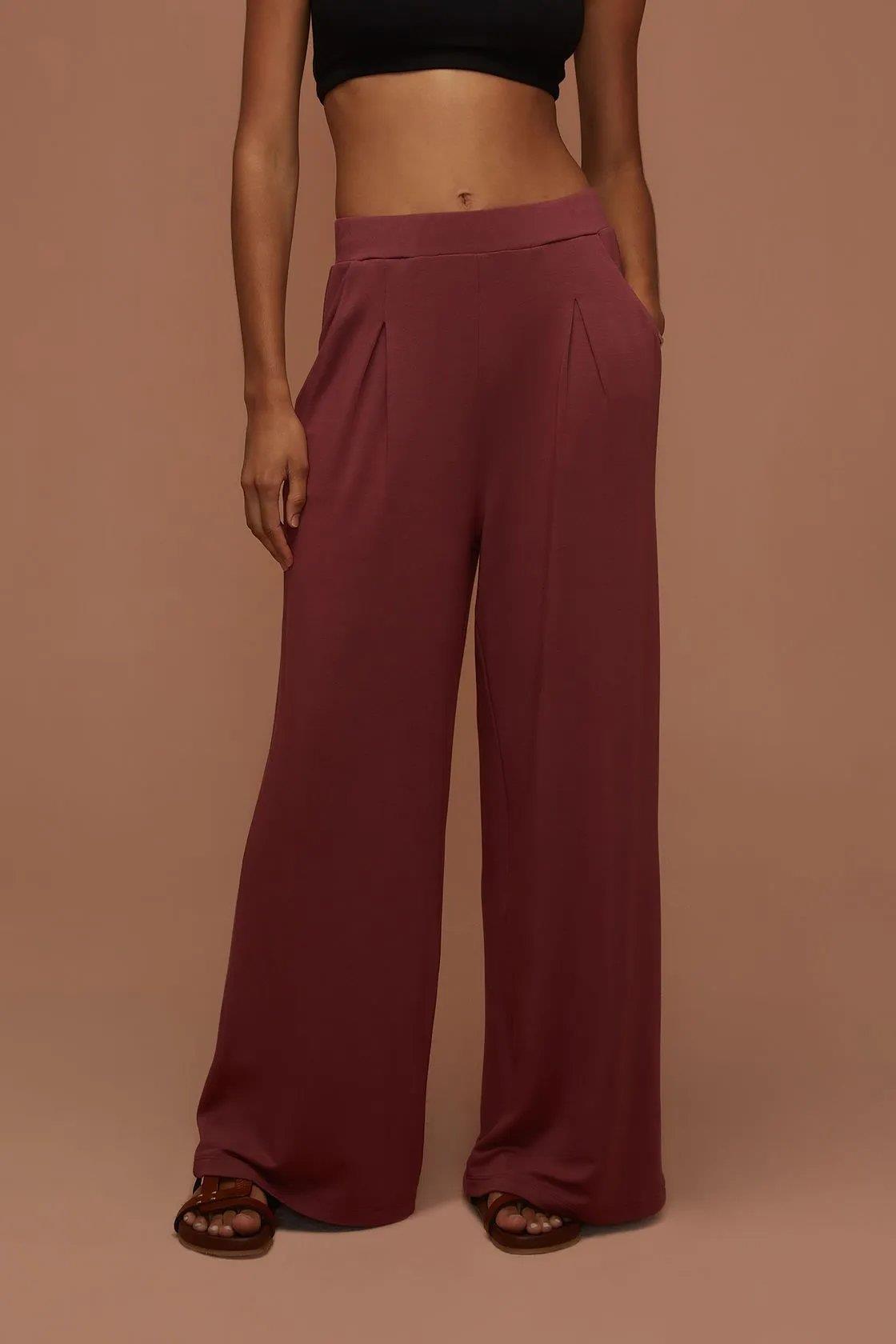 Varanasi Pantaloon Trousers Bordeaux - Yogini