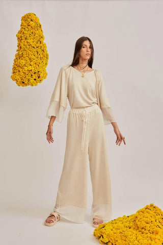 Greta Mesh Blouse with Wide Sleeves - Flavia Aranha