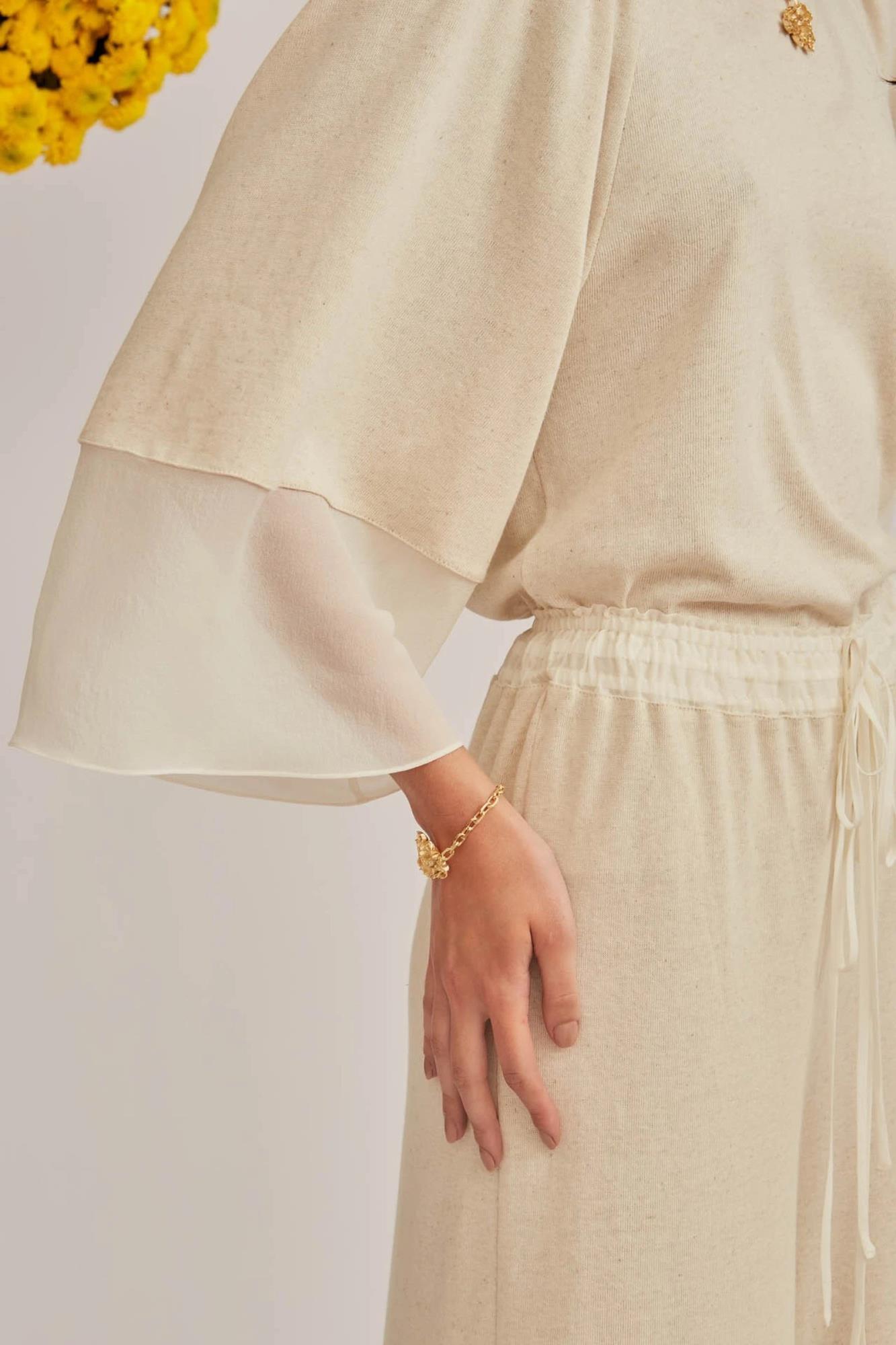 Greta Mesh Blouse with Wide Sleeves - Flavia Aranha