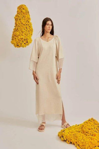 Greta Mesh Wide Sleeve Dress - Flavia Aranha