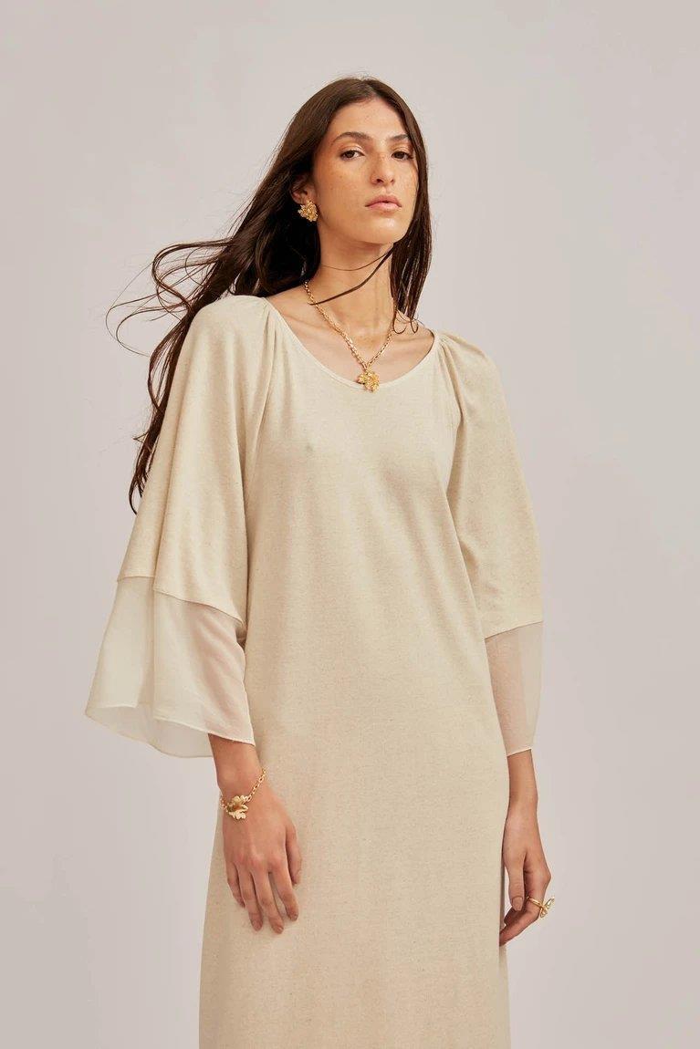Greta Mesh Wide Sleeve Dress - Flavia Aranha
