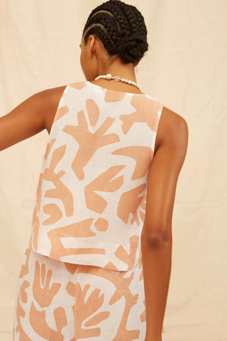 Clarisse Linen Short Tank Top - Flavia Aranha