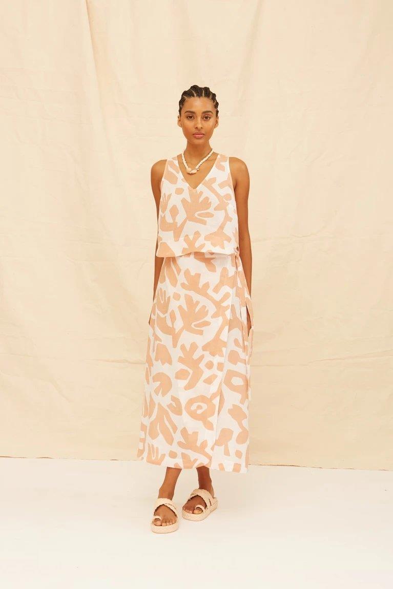 Clarisse Linen Pareo Skirt - Flavia Aranha