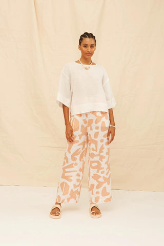 Clarisse Straight Linen Trousers - Flavia Aranha