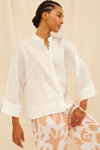Lina Wide Linen Shirt - Flavia Aranha