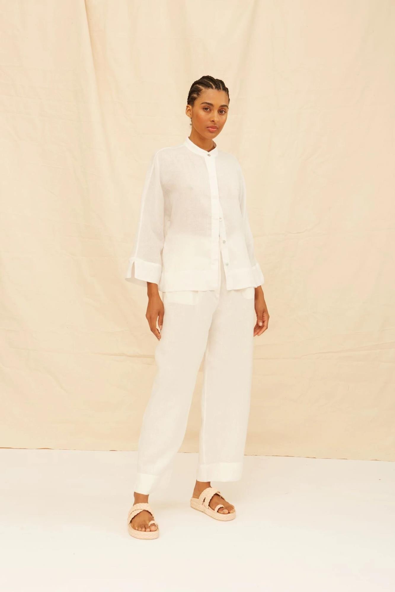 Lina Wide Linen Shirt - Flavia Aranha