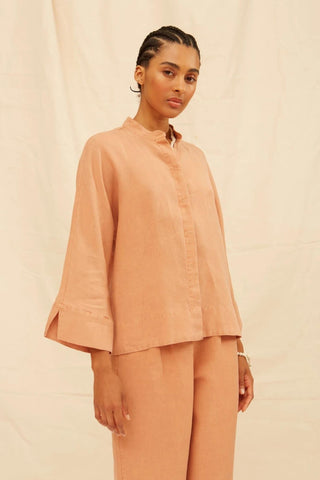Lina Wide Linen Shirt - Flavia Aranha